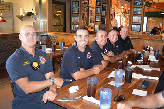 First Responders eating at Never Forget Lunch