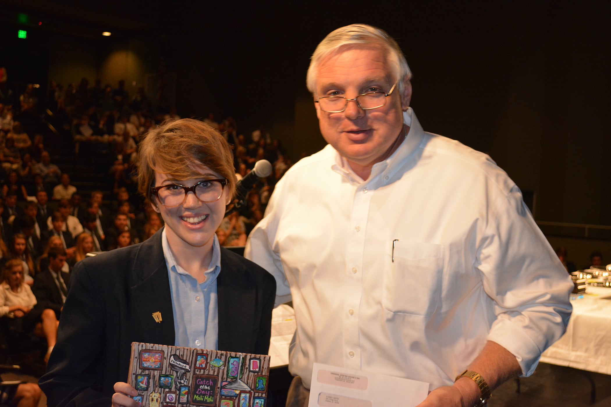 Audrey Mecke, 2015 Scholarship Winner & Joe Roszkowski