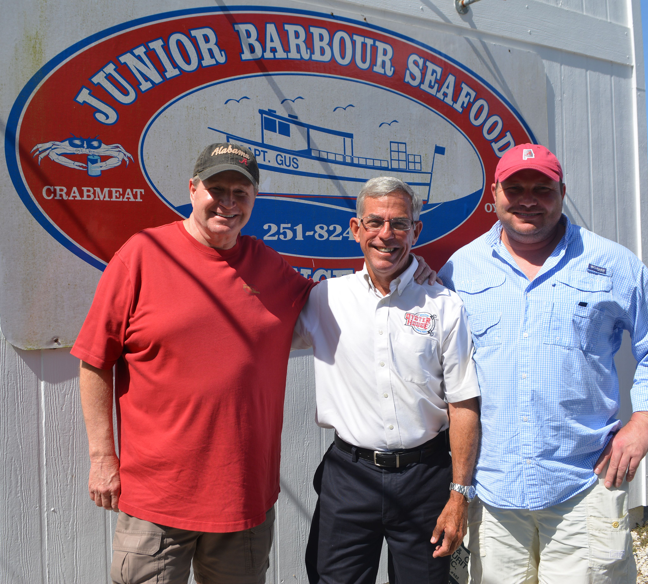 Raymond Barbour, David Dekle & Brad Barbour at Junior Barbour Seafood