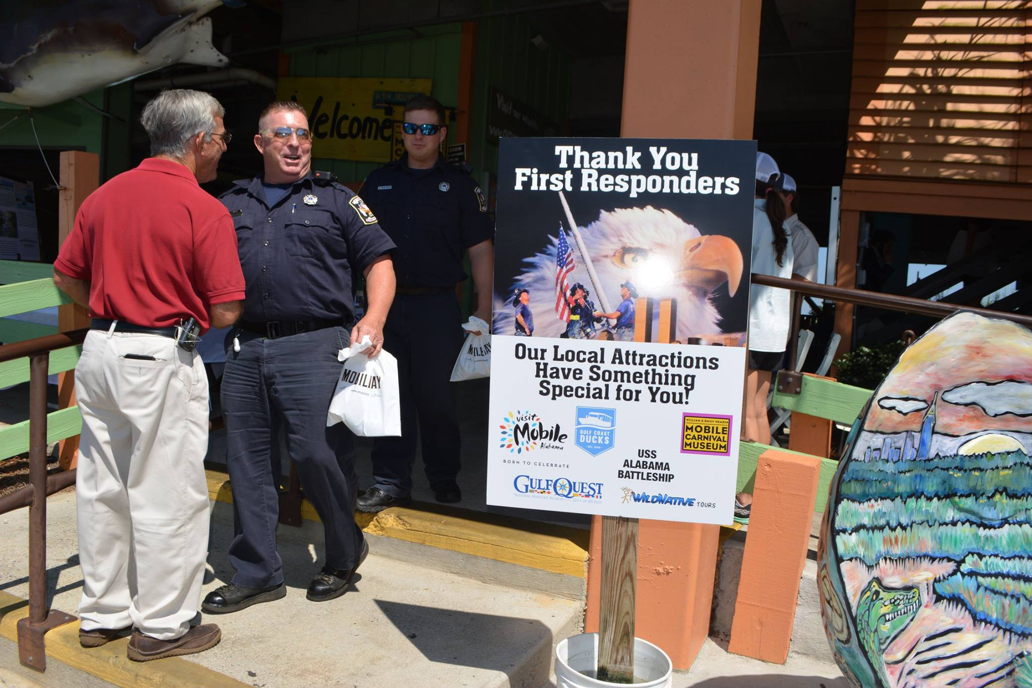 David Dekle thanking first responders for their heroic work