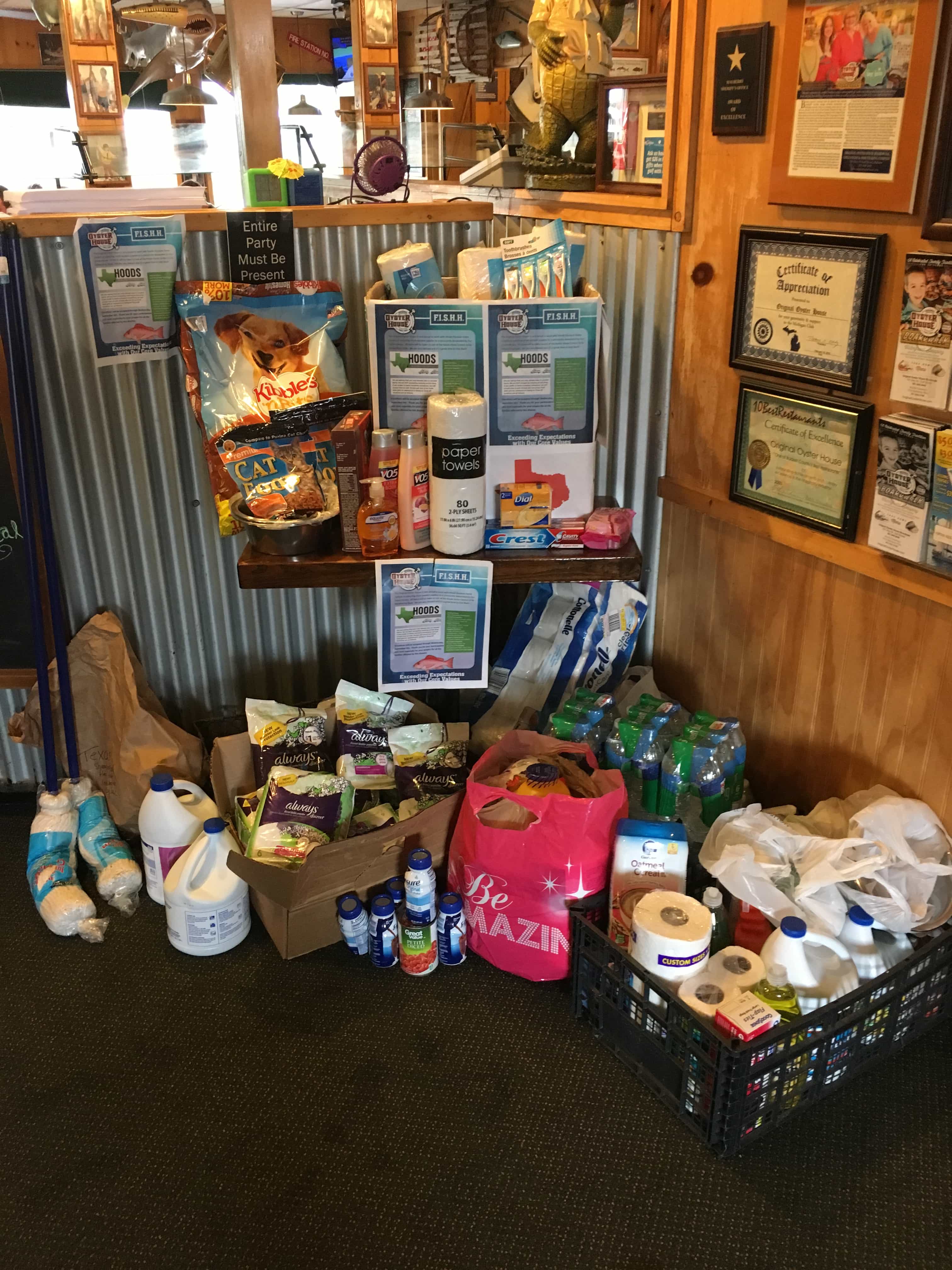 The donations collected by the Original Oyster House