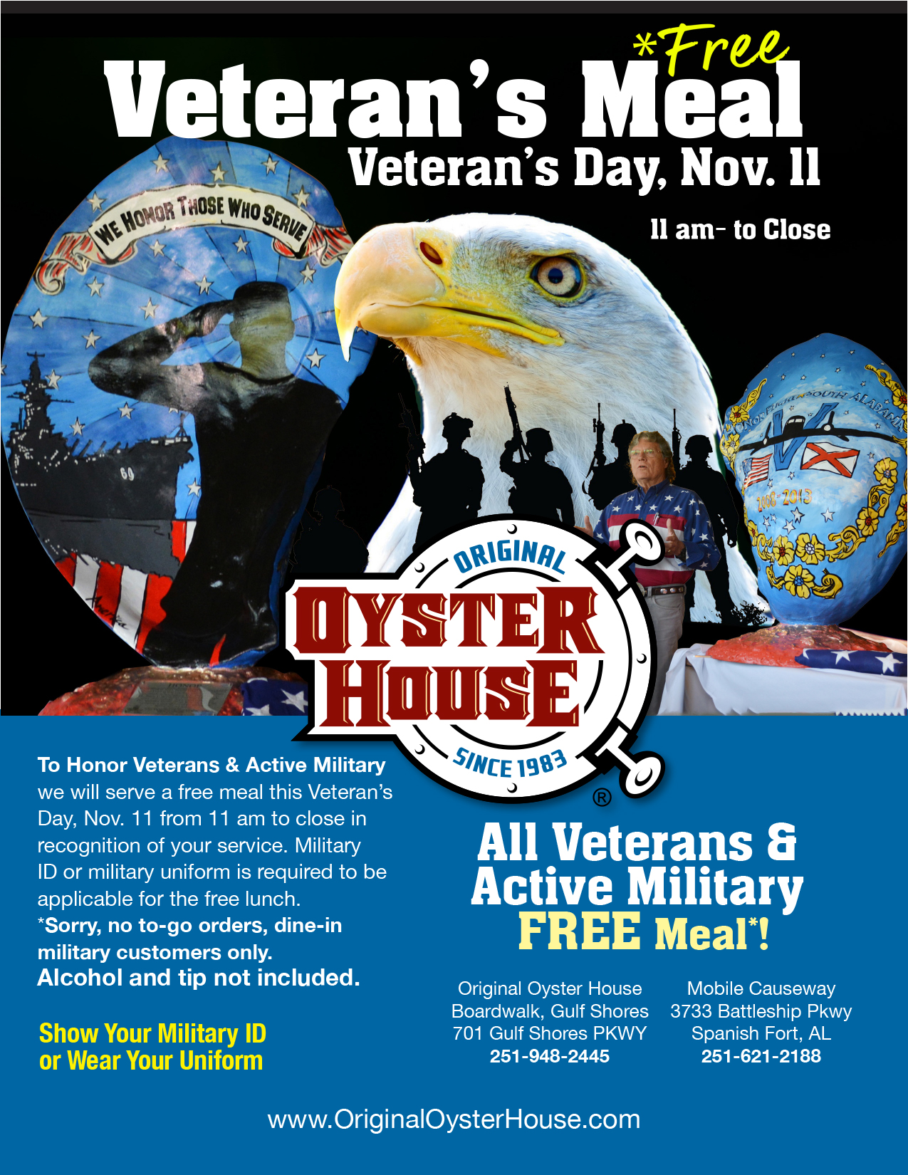 Free Meal on Veteran’s Day poster