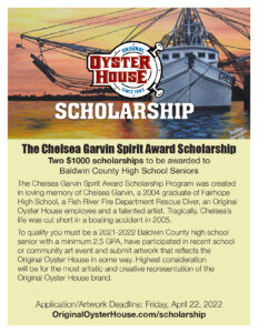 Chelsea Garvin Spirit Award Scholarship 2022 Poster