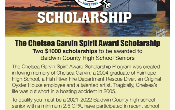 Chelsea Garvin Spirit Award Scholarship 2022 Poster