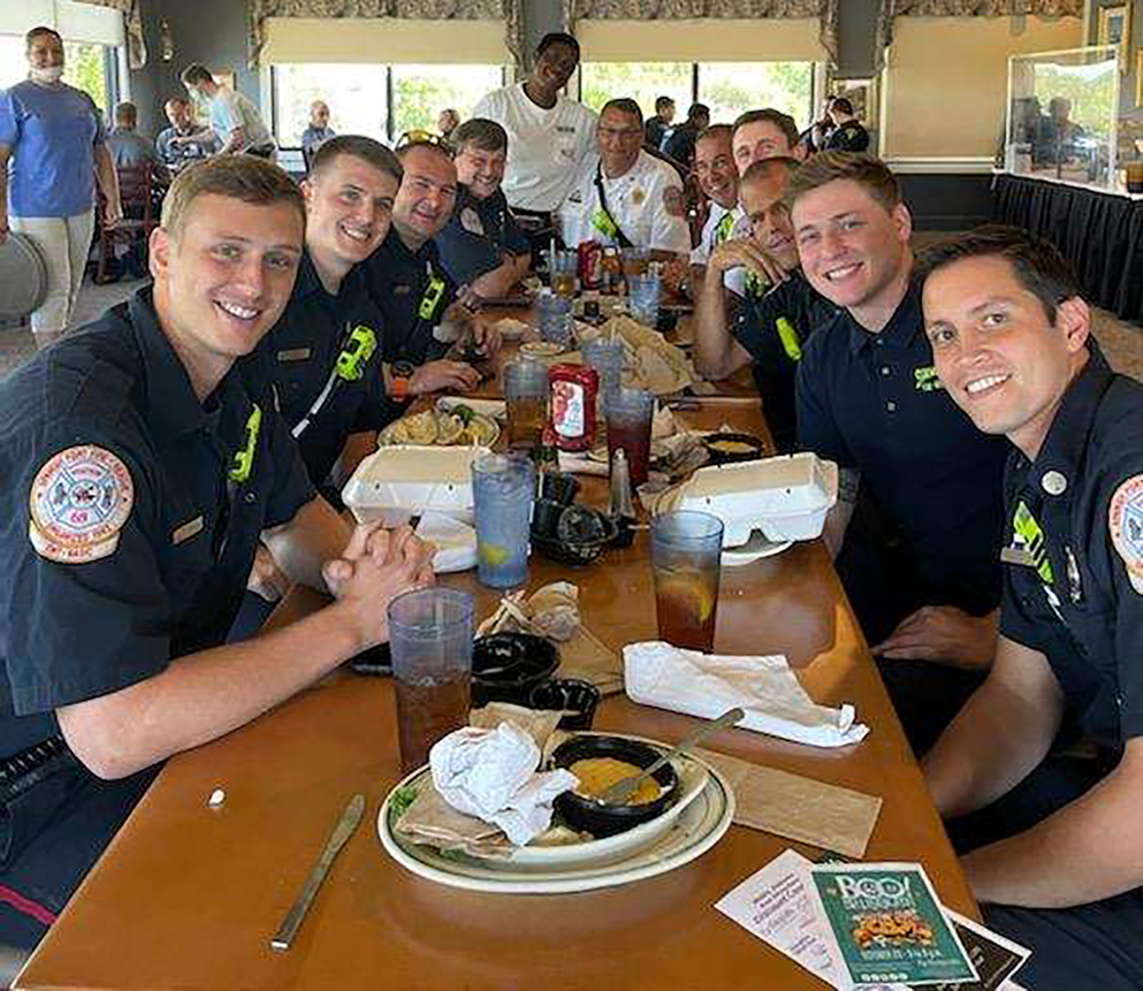 2021 Never Forget Lunch Spanish Fort Fire & Rescue Group eating lunch
