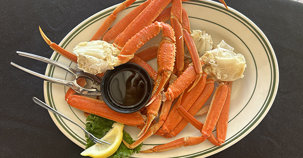 Succulent Alaskan Snow Crab Legs with drawn butter